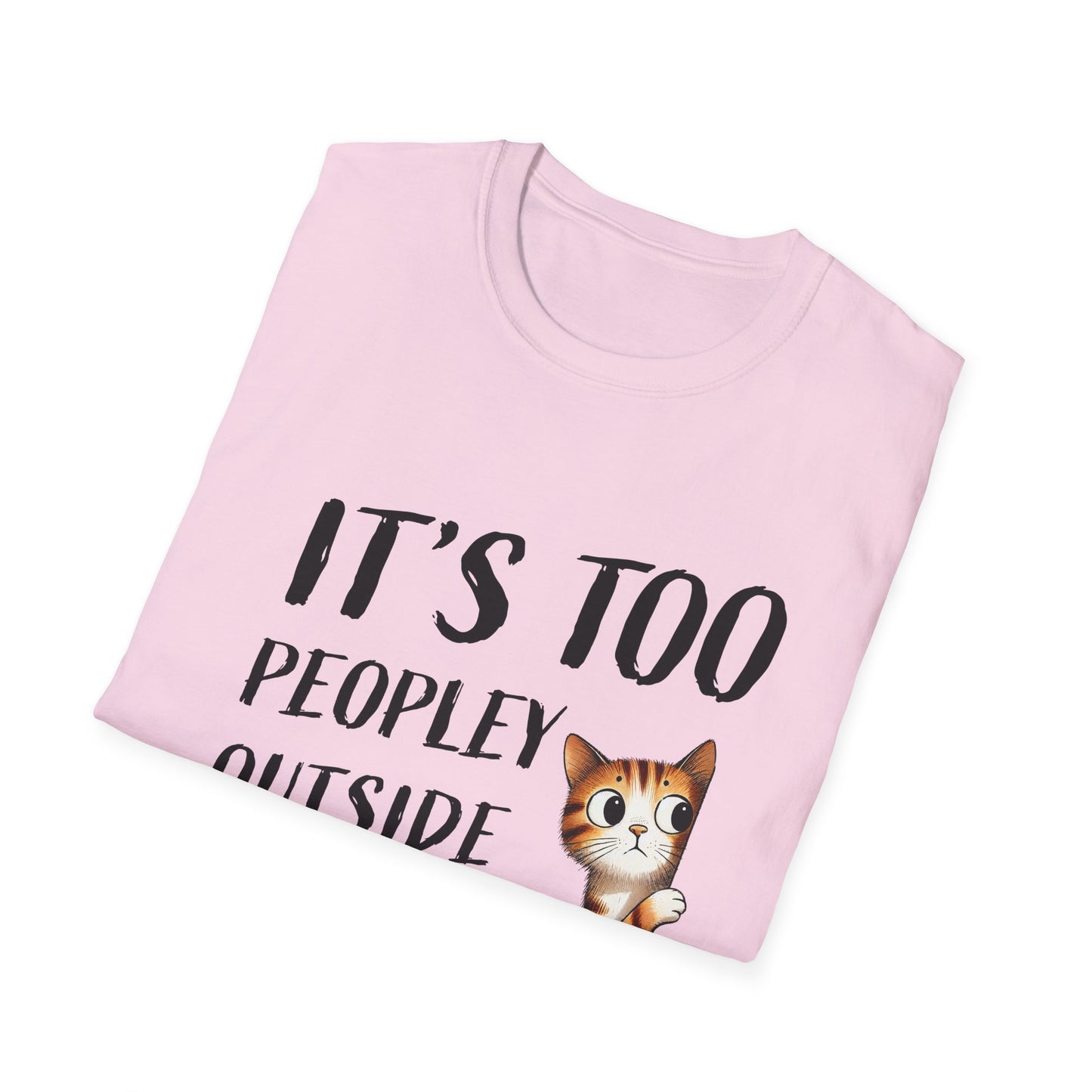 Anti-Social Cat Lover Graphic Tee  Introvert Humor Pet Shirt  Unisex Cat Peek Design Too Peopley Outside Funny Cat T-Shirt
