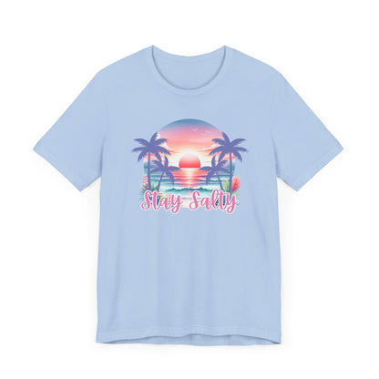Salty T-Shirt  Tropical Sunset Shirt Beach Graphic Tee Coastal Summer Shirt for Women Salty Vibes Vacation Shirt Women's Summer T-Shirts