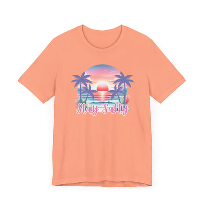 Salty T-Shirt  Tropical Sunset Shirt Beach Graphic Tee Coastal Summer Shirt for Women Salty Vibes Vacation Shirt Women's Summer T-Shirts
