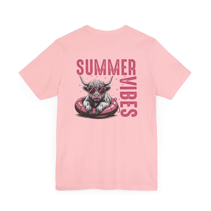 Summer Vibes Bull Tee, Unisex Graphic T-Shirt, Casual Summer Wear, Beach Day Outfit, Fun Gift for Friends