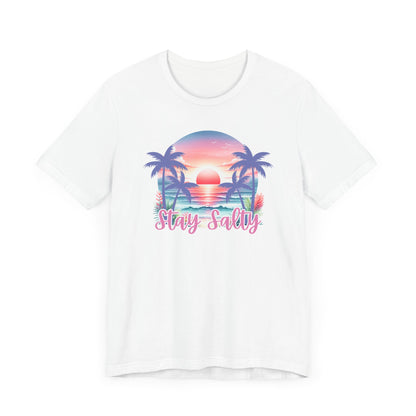 Salty T-Shirt  Tropical Sunset Shirt Beach Graphic Tee Coastal Summer Shirt for Women Salty Vibes Vacation Shirt Women's Summer T-Shirts