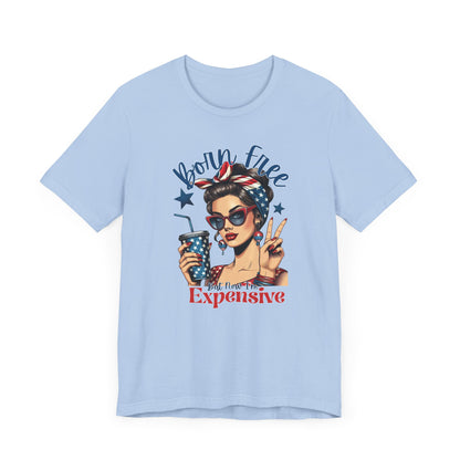 Vintage Style Graphic Tee - Born Free - Summer Fashion, Gift for Her, Fun Statement Shirt, Retro Tee