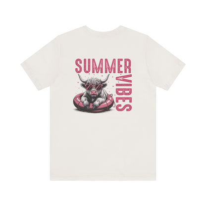 Summer Vibes Bull Tee, Unisex Graphic T-Shirt, Casual Summer Wear, Beach Day Outfit, Fun Gift for Friends