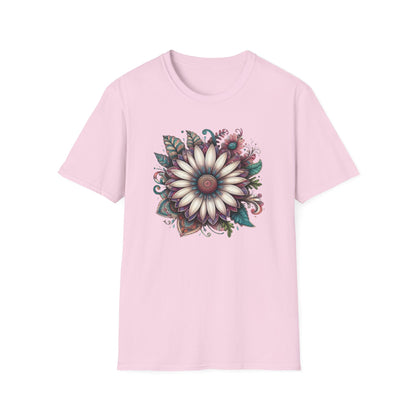Floral Design Unisex T-Shirt | Boho Chic Tee, Everyday Casual Wear, Gift for Her, Nature Lover's Apparel, Summer Style