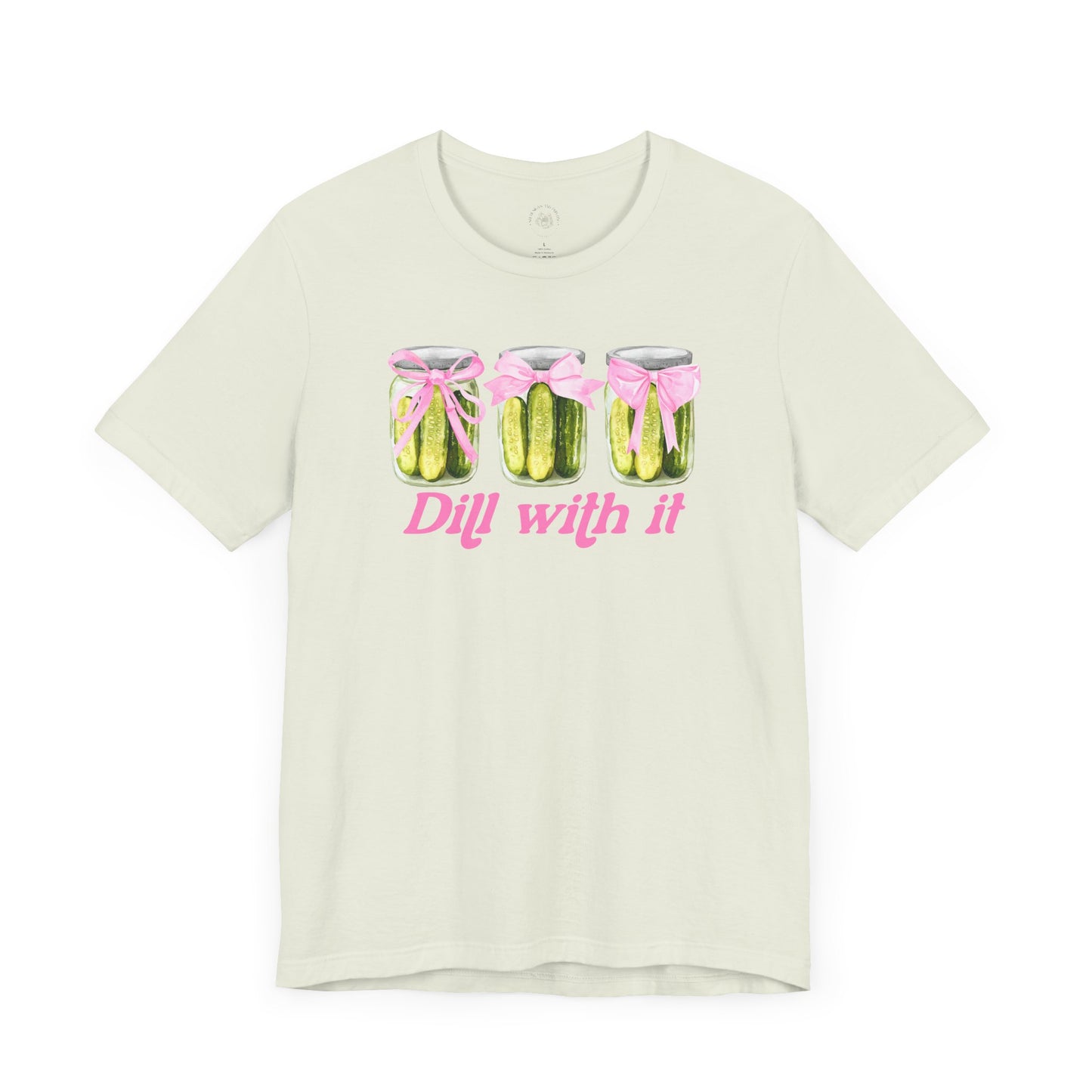 Dill With It Funny Unisex Tee, Pickle Lover Shirt, Food Pun Tshirt, Gift for Foodie, Vegetarian Apparel