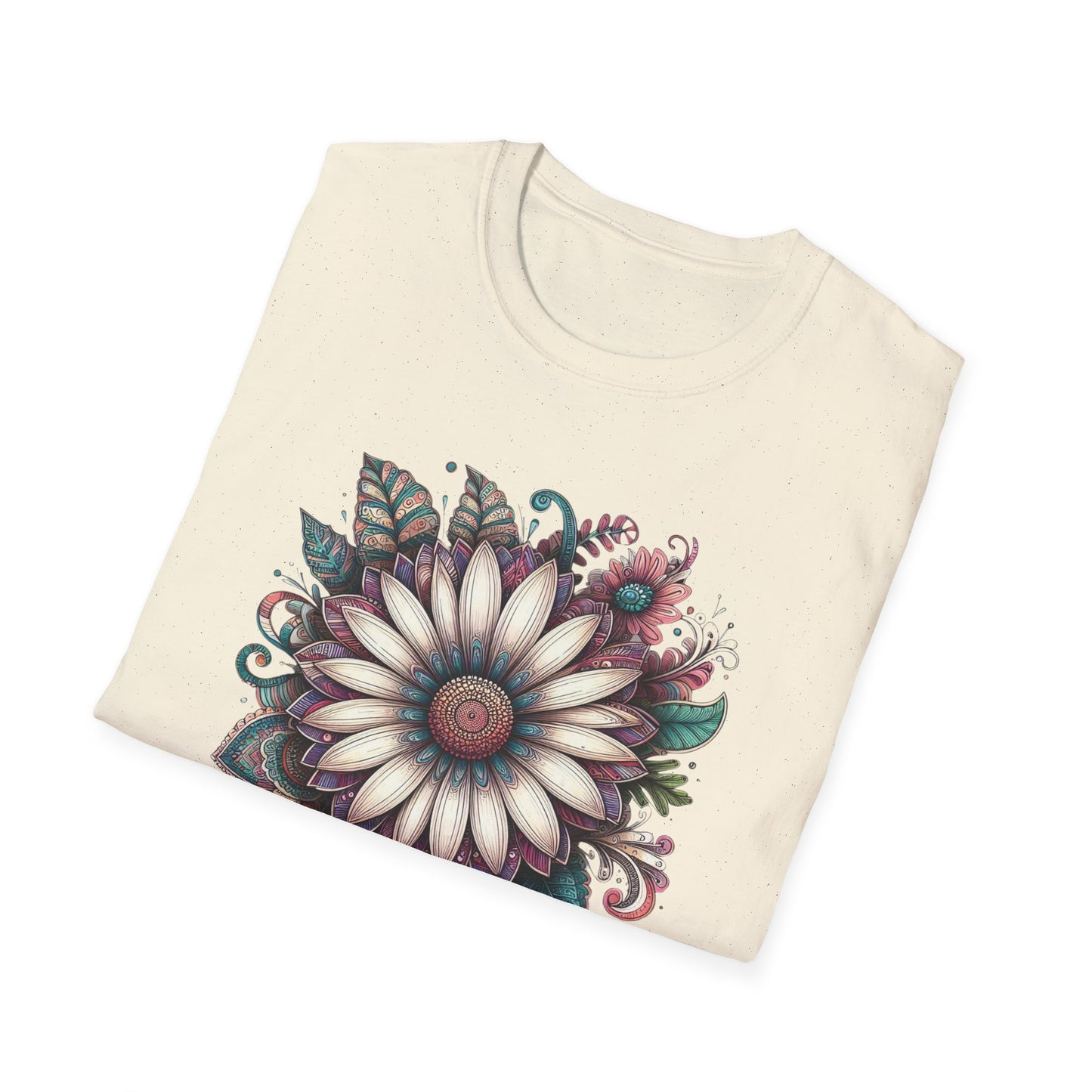 Floral Design Unisex T-Shirt | Boho Chic Tee, Everyday Casual Wear, Gift for Her, Nature Lover's Apparel, Summer Style