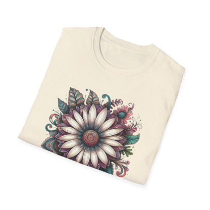 Floral Design Unisex T-Shirt | Boho Chic Tee, Everyday Casual Wear, Gift for Her, Nature Lover's Apparel, Summer Style