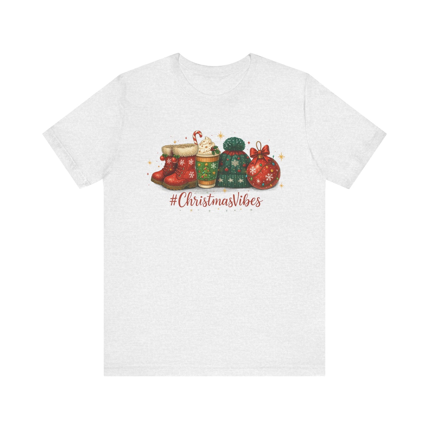 Christmas Vibes Graphic Tee | Cozy Holiday T-Shirt | Bella + Canvas Unisex Christmas Shirt