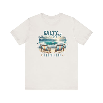 Beach Tee Salty Moms Beach Club T-Shirt Coastal Mom Graphic Tee Mom Vacation Tee Coastal Vibes Shirt for Women Funny Mom Shirt