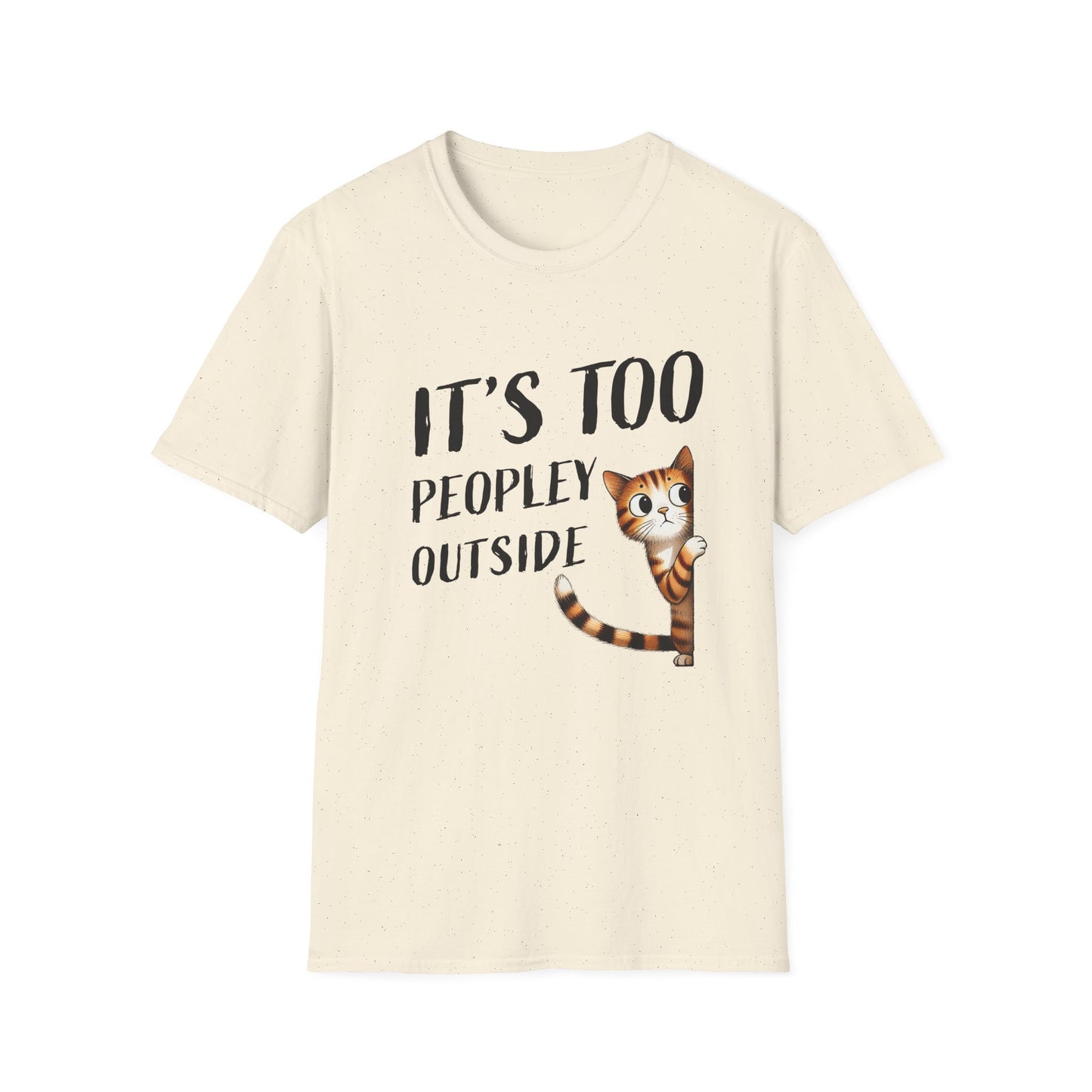 Anti-Social Cat Lover Graphic Tee  Introvert Humor Pet Shirt  Unisex Cat Peek Design Too Peopley Outside Funny Cat T-Shirt
