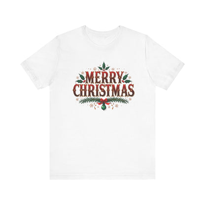 Merry Christmas Graphic Tee, Custom Holiday T Shirt, Bella and Canvas Tee