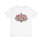 Merry Christmas Graphic Tee, Custom Holiday T Shirt, Bella and Canvas Tee