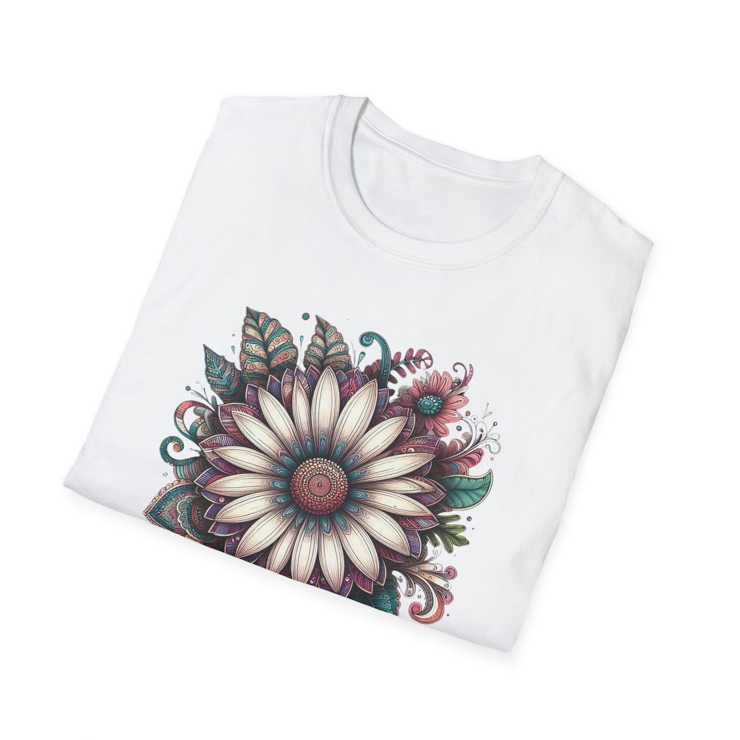 Floral Design Unisex T-Shirt | Boho Chic Tee, Everyday Casual Wear, Gift for Her, Nature Lover's Apparel, Summer Style