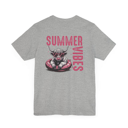 Summer Vibes Bull Tee, Unisex Graphic T-Shirt, Casual Summer Wear, Beach Day Outfit, Fun Gift for Friends