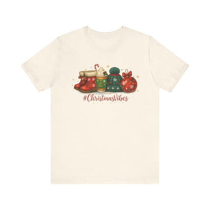 Christmas Vibes Graphic Tee | Cozy Holiday T-Shirt | Bella + Canvas Unisex Christmas Shirt
