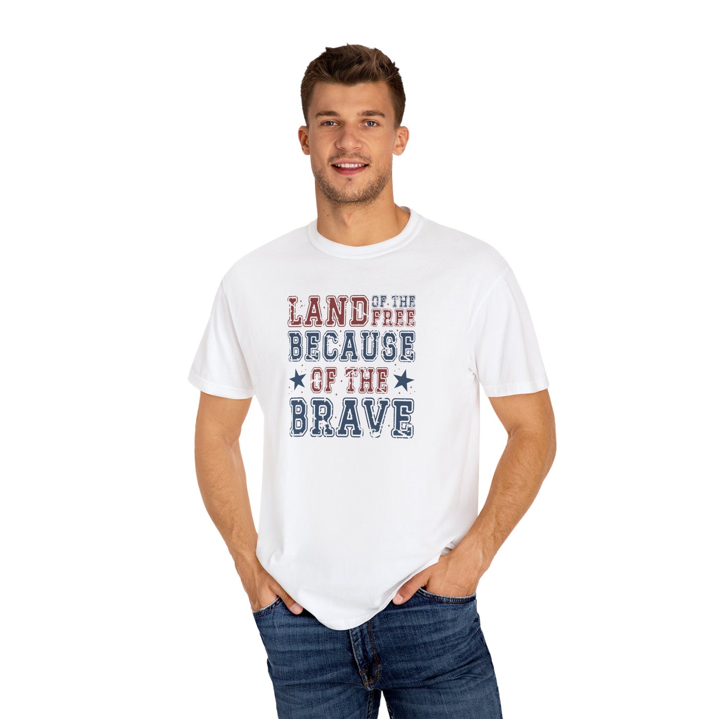 Patriotic Tee, Independence Day Shirt, Americana Top, US Flag Tee, Red White Blue Shirt, Land of the Free because of the Brave T-shirt