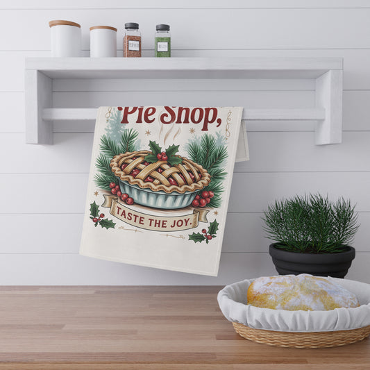 Christmas Pie Shop Tea Towel | Taste the Joy, Holiday Kitchen Decor