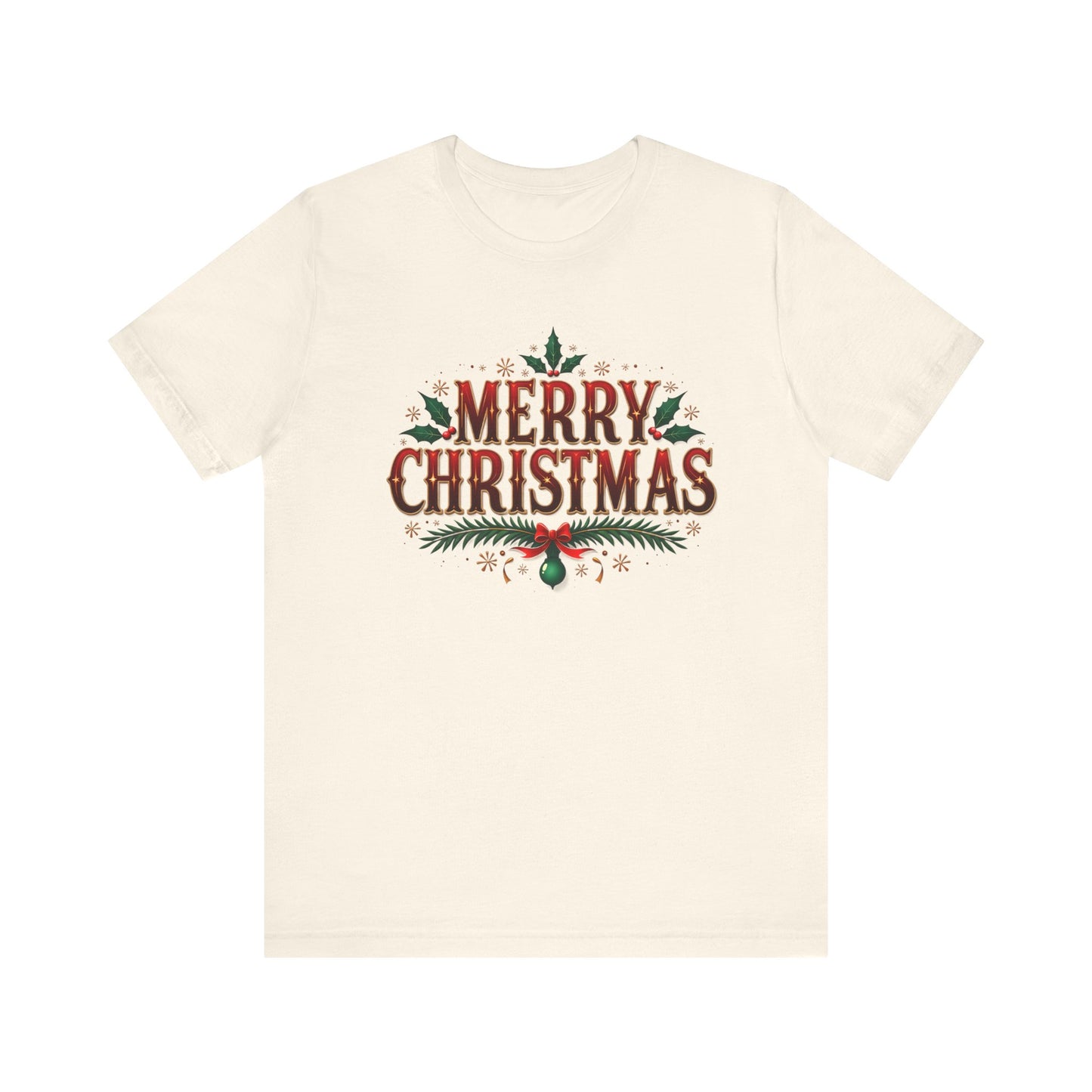 Merry Christmas Graphic Tee, Custom Holiday T Shirt, Bella and Canvas Tee