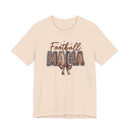 Football Mama T Shirt Bella  Canvas Fall Colors Graphic Tee with Football Lettering  Cute Bow, Game Day Shirt for Women, Football Mom Outfit