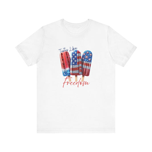 Patriotic Ice Cream Tee - 'Tastes Like Freedom' Unisex Jersey Short Sleeve T-Shirt, July 4th, Summer Vibes, Casual Wear, Gift Ideas