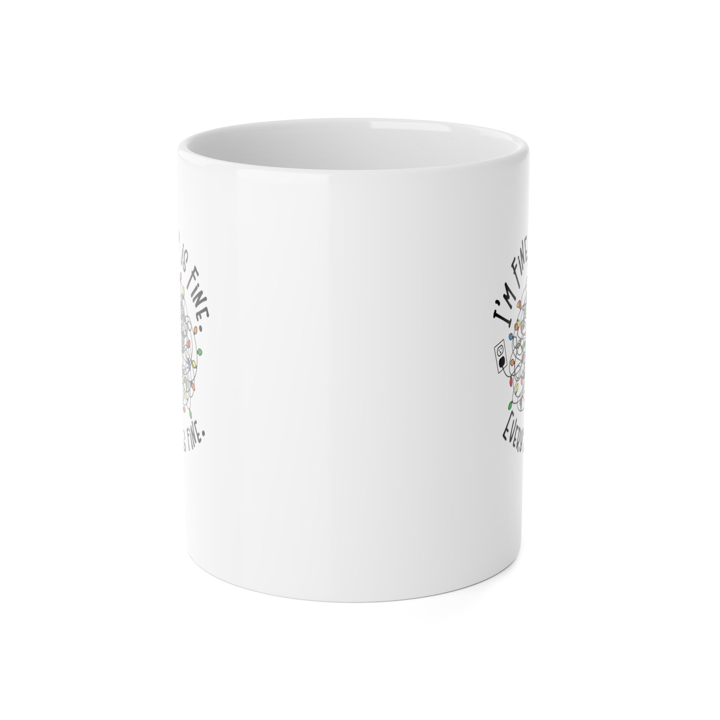 Christmas Chaos Mug | Tangled Lights Funny Mug | Relatable Holiday Gift | 11oz White Coffee Cup