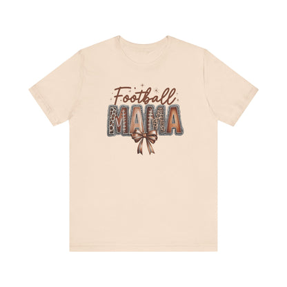 Football Mama T Shirt Bella  Canvas Fall Colors Graphic Tee with Football Lettering  Cute Bow, Game Day Shirt for Women, Football Mom Outfit