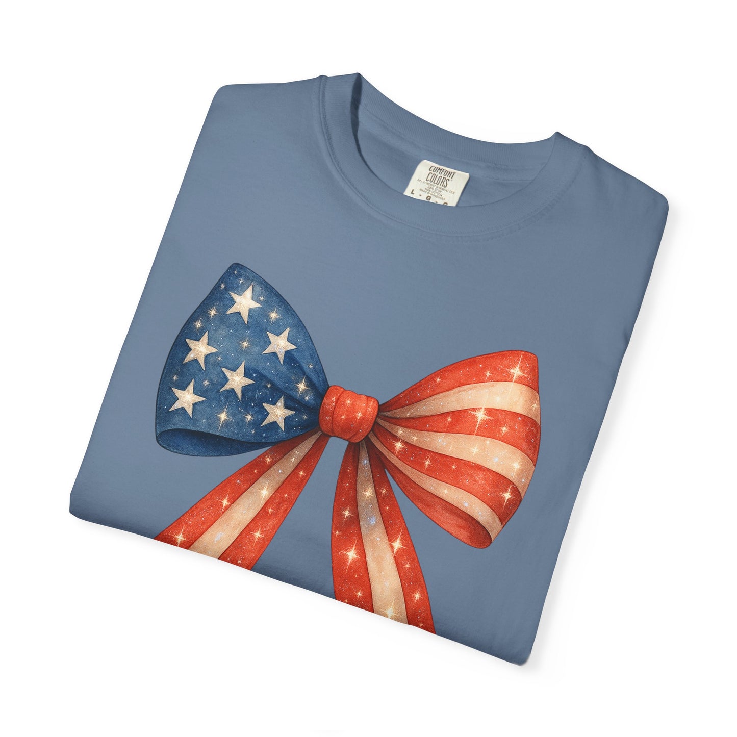 American Flag Bow T-Shirt, Patriotic Red White Blue Tee, 4th of July Unisex Top, Independence Day Shirt, USA Flag Graphic Tee