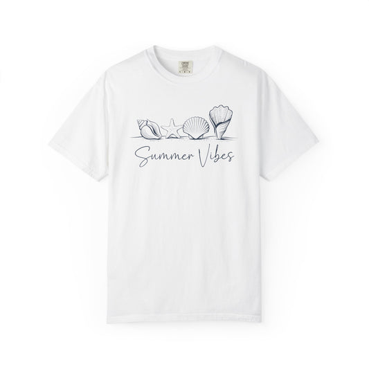 Seashells Summer Vibes T-shirt, Beach Theme Tee, Ocean Lover Gift, Unisex Graphic Shirt, Coastal Apparel