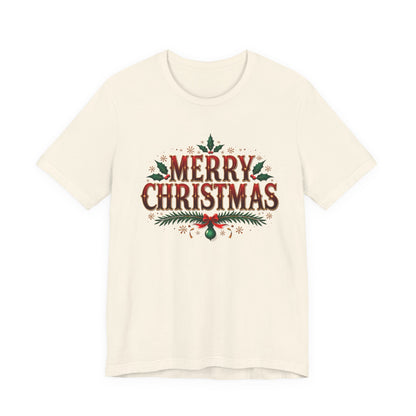 Merry Christmas Graphic Tee, Custom Holiday T Shirt, Bella and Canvas Tee