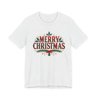 Merry Christmas Graphic Tee, Custom Holiday T Shirt, Bella and Canvas Tee