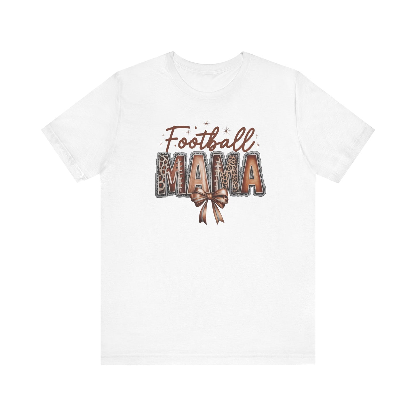 Football Mama T Shirt Bella  Canvas Fall Colors Graphic Tee with Football Lettering  Cute Bow, Game Day Shirt for Women, Football Mom Outfit