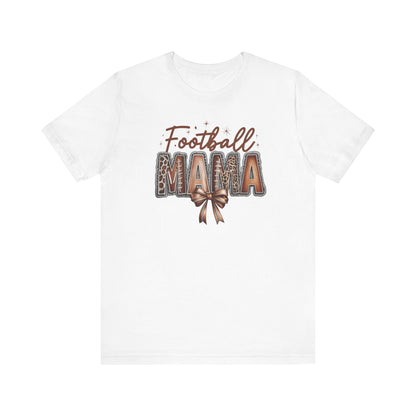 Football Mama T Shirt Bella  Canvas Fall Colors Graphic Tee with Football Lettering  Cute Bow, Game Day Shirt for Women, Football Mom Outfit
