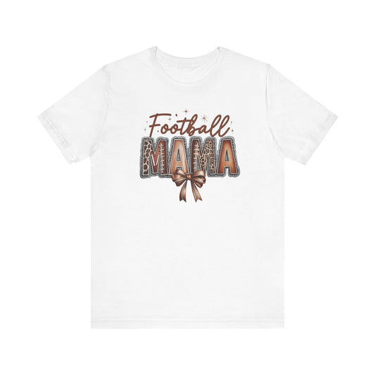 Football Mama T Shirt Bella  Canvas Fall Colors Graphic Tee with Football Lettering  Cute Bow, Game Day Shirt for Women, Football Mom Outfit
