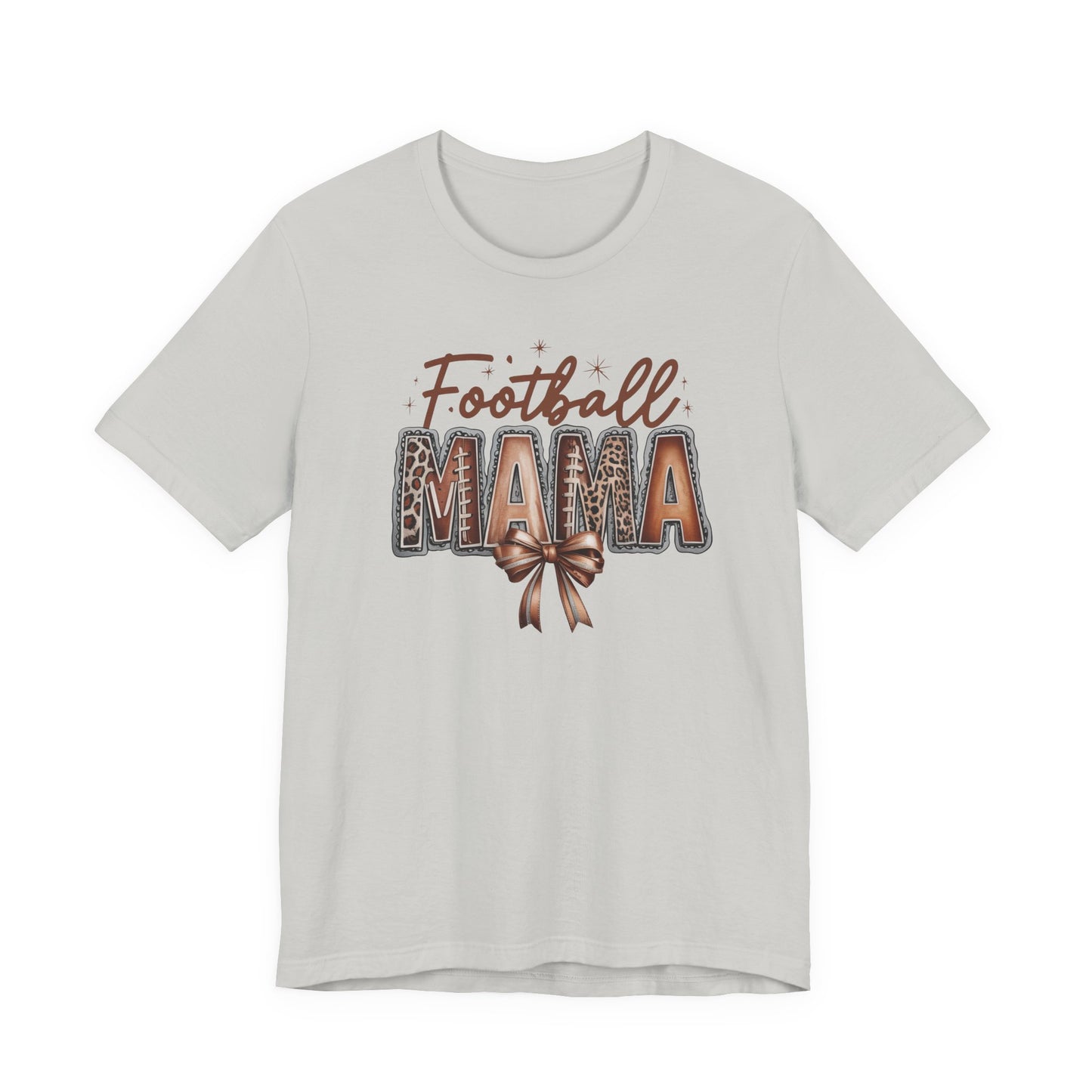 Football Mama T Shirt Bella  Canvas Fall Colors Graphic Tee with Football Lettering  Cute Bow, Game Day Shirt for Women, Football Mom Outfit