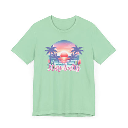 Salty T-Shirt  Tropical Sunset Shirt Beach Graphic Tee Coastal Summer Shirt for Women Salty Vibes Vacation Shirt Women's Summer T-Shirts