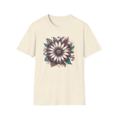 Floral Design Unisex T-Shirt | Boho Chic Tee, Everyday Casual Wear, Gift for Her, Nature Lover's Apparel, Summer Style