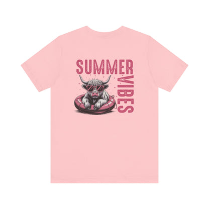 Summer Vibes Bull Tee, Unisex Graphic T-Shirt, Casual Summer Wear, Beach Day Outfit, Fun Gift for Friends