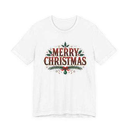 Merry Christmas Graphic Tee, Custom Holiday T Shirt, Bella and Canvas Tee