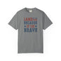 Patriotic Tee, Independence Day Shirt, Americana Top, US Flag Tee, Red White Blue Shirt, Land of the Free because of the Brave T-shirt