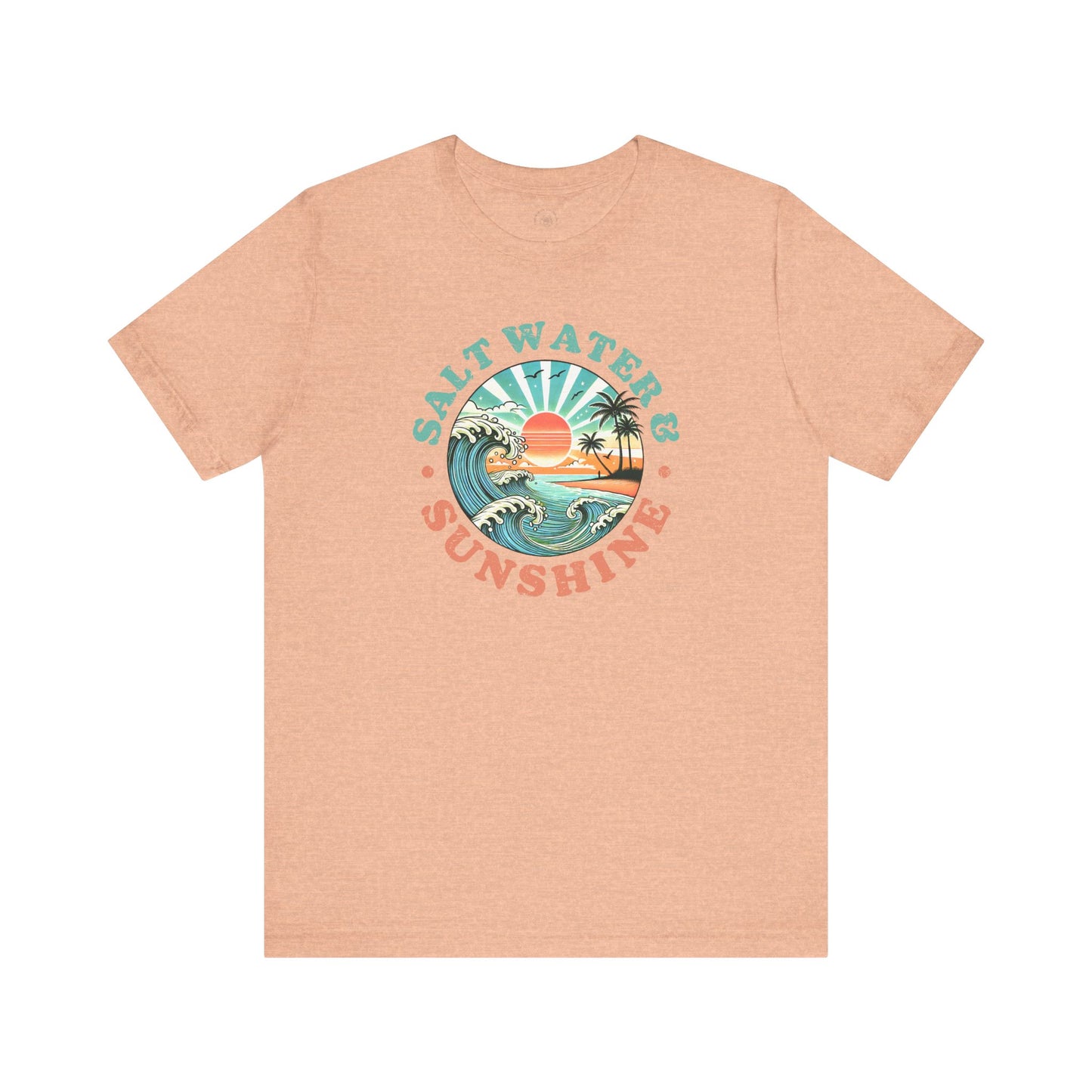 Salt Water & Sunshine Beach Vibes T-Shirt, Summer Apparel, Vacation Shirt, Gift for Ocean Lovers, Jersey Short Sleeve Tee