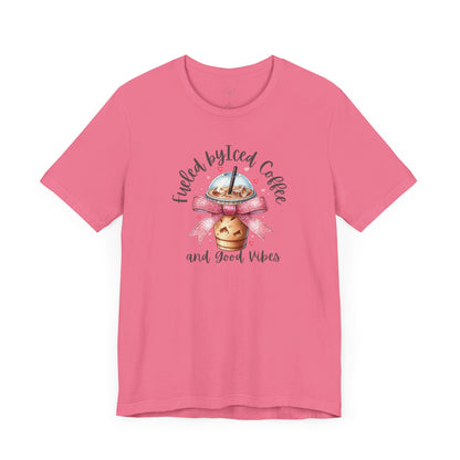 Iced Coffee Unisex Tee - Funny Coffee Lover Shirt, Gift for Baristas, Perfect for Cafes, Summer Outfit, Great for Birthdays