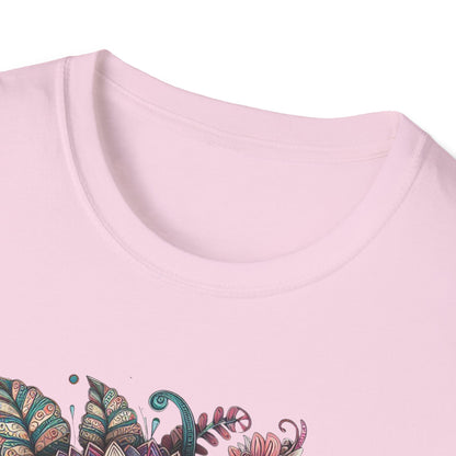 Floral Design Unisex T-Shirt | Boho Chic Tee, Everyday Casual Wear, Gift for Her, Nature Lover's Apparel, Summer Style