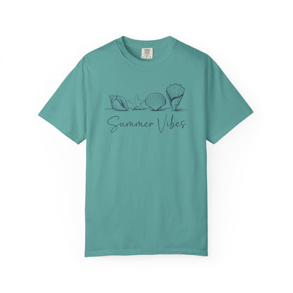 Seashells Summer Vibes T-shirt, Beach Theme Tee, Ocean Lover Gift, Unisex Graphic Shirt, Coastal Apparel