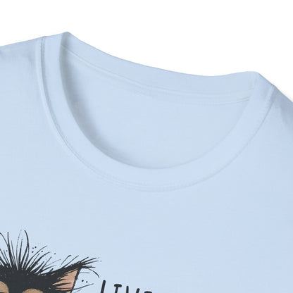 Tired Graphic T-Shirt  Frazzled Black Cat Coffee Tee  Funny Exhausted Cat Lover Shirt Unisex Humor Pet Tee