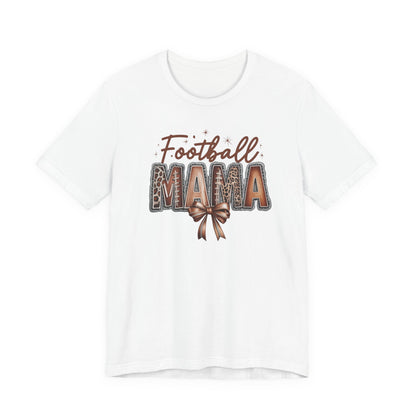 Football Mama T Shirt Bella  Canvas Fall Colors Graphic Tee with Football Lettering  Cute Bow, Game Day Shirt for Women, Football Mom Outfit