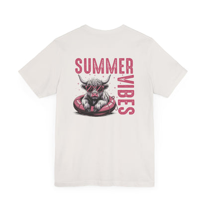 Summer Vibes Bull Tee, Unisex Graphic T-Shirt, Casual Summer Wear, Beach Day Outfit, Fun Gift for Friends