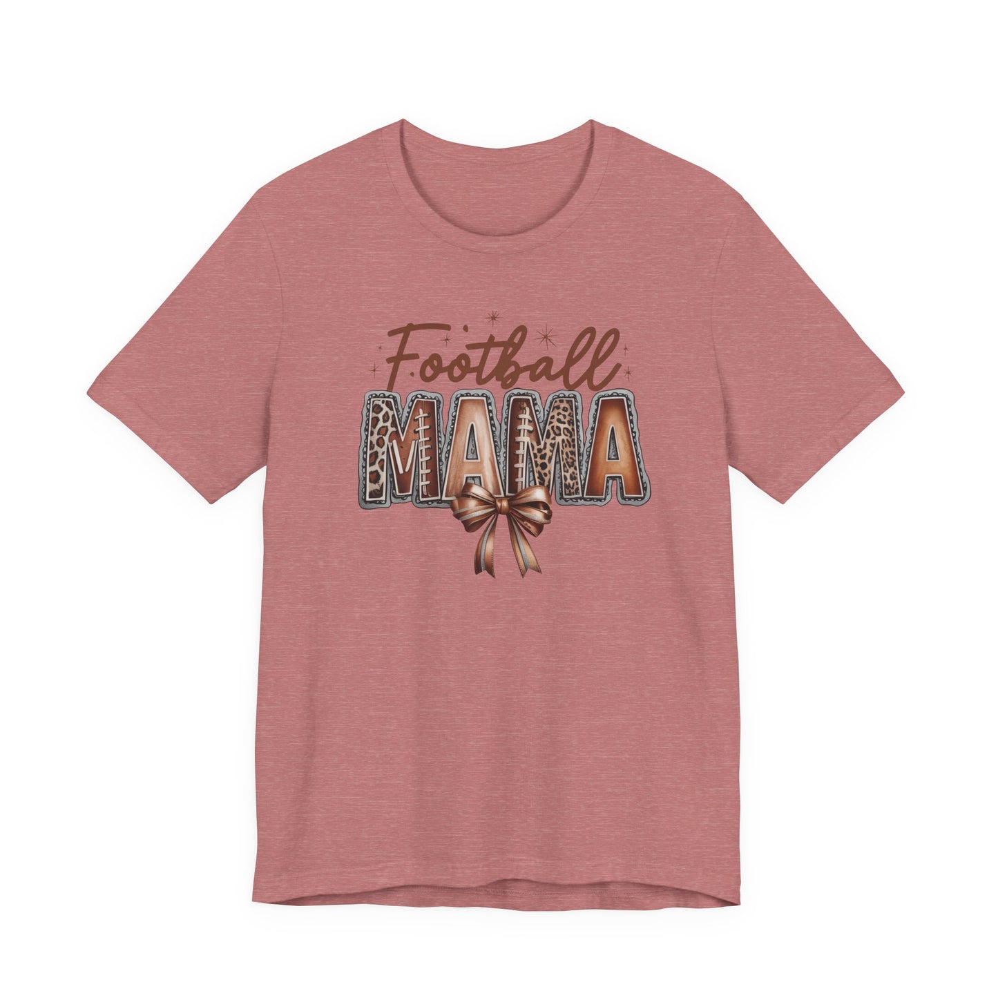 Football Mama T Shirt Bella  Canvas Fall Colors Graphic Tee with Football Lettering  Cute Bow, Game Day Shirt for Women, Football Mom Outfit