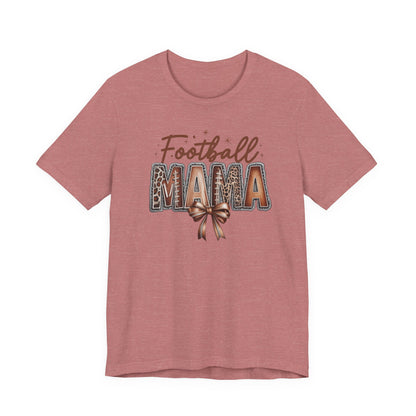Football Mama T Shirt Bella  Canvas Fall Colors Graphic Tee with Football Lettering  Cute Bow, Game Day Shirt for Women, Football Mom Outfit