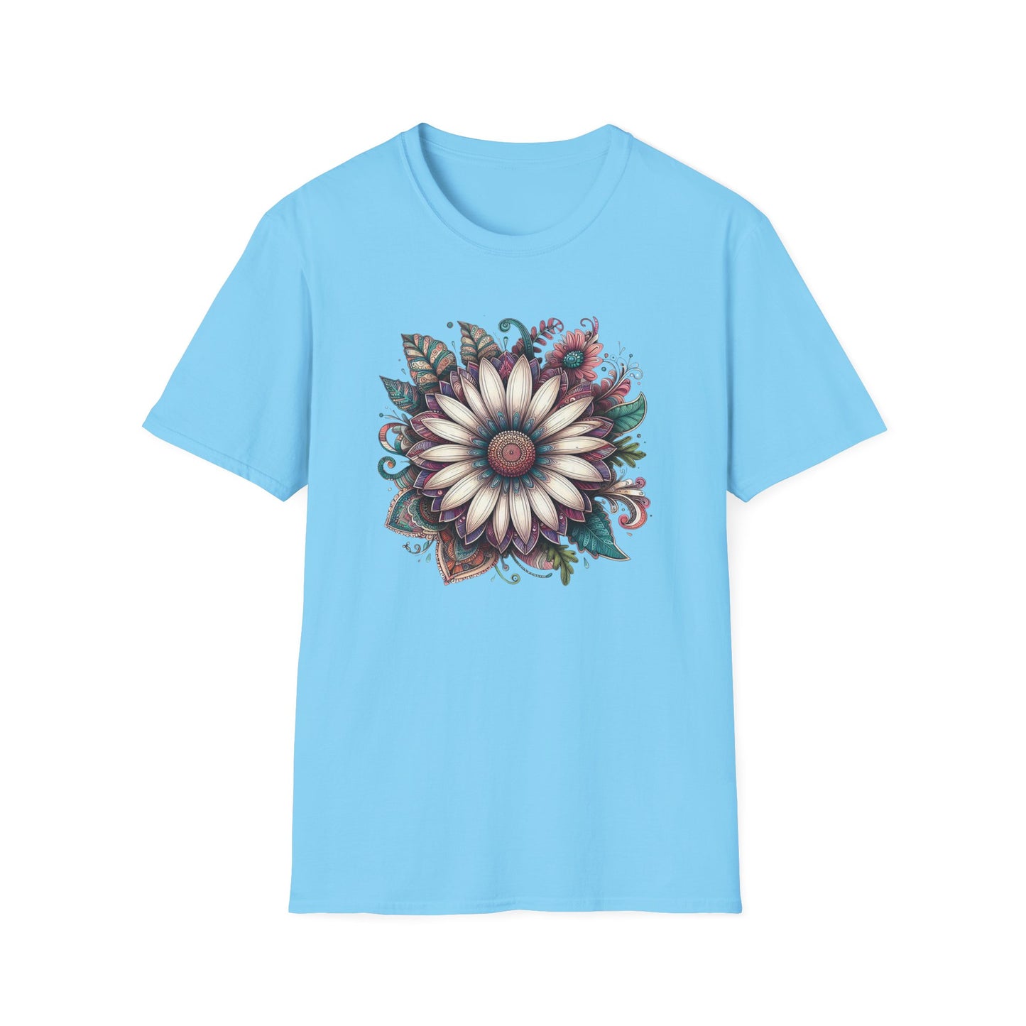 Floral Design Unisex T-Shirt | Boho Chic Tee, Everyday Casual Wear, Gift for Her, Nature Lover's Apparel, Summer Style