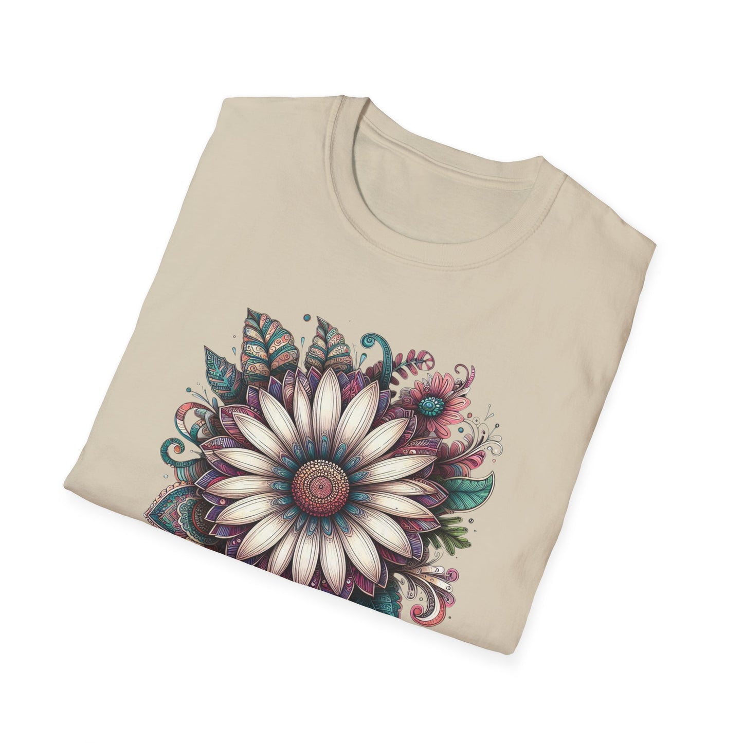 Floral Design Unisex T-Shirt | Boho Chic Tee, Everyday Casual Wear, Gift for Her, Nature Lover's Apparel, Summer Style